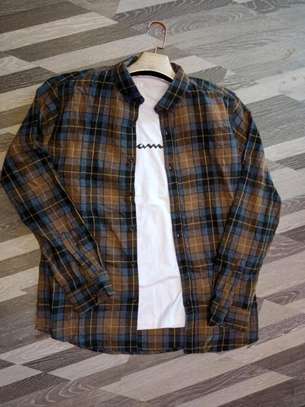 Blue and brown quality checked shirts image 1
