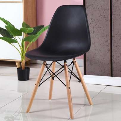 Dining Chairs; Black Eames Dining Chairs image 3