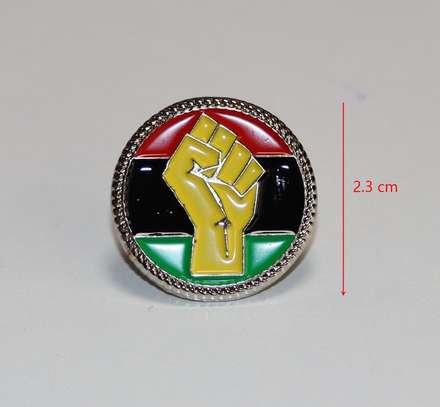 Pan Africa (silver) Lapel Pin Badge image 5