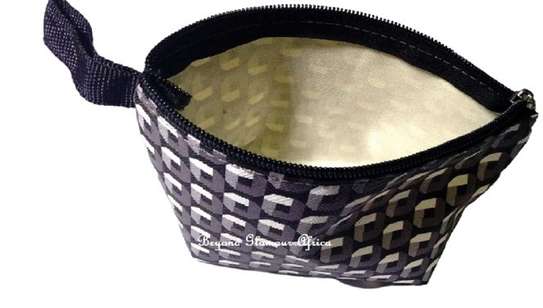 womens navy patterned coin make up accessories purse image 3