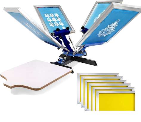 1 Station 4 Color Screen Printing for Tshirt Machine image 1