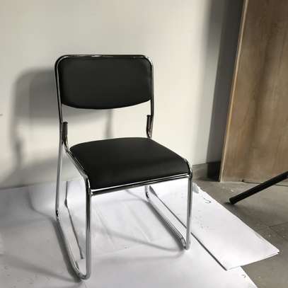 Stackable Leather Office Chairs – Chrome Metal Frame image 6