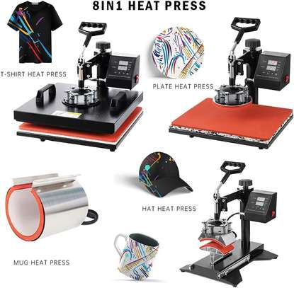 Hat Printer Heat Press 8 In 1 Digital Sublimation For Tshirt image 1