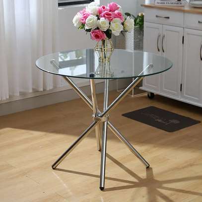 Round Clear Glass Coffee Table image 1