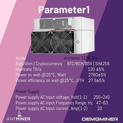 Antminer S19k pro 120T Asic Miner 2760W Crypto Bitcoin Miner image 4