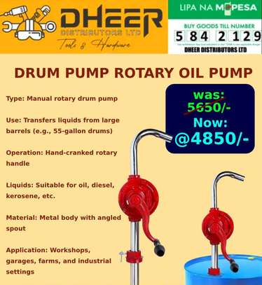 Manual Rotary Drum Pump Metal Oil Diesel image 1