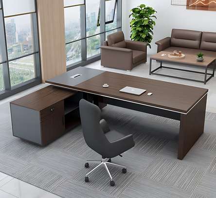 High-Quality Modern Executive L-Shaped Wood Office Desk image 2