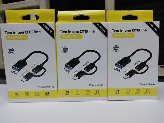 2 In 1 Type-C Micro USB To USB 3.0 Interface OTG Adapter Cab image 3