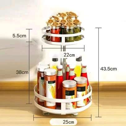 ✅ 360° Rotating metallic Kitchen Bathroom Storage Rack image 2