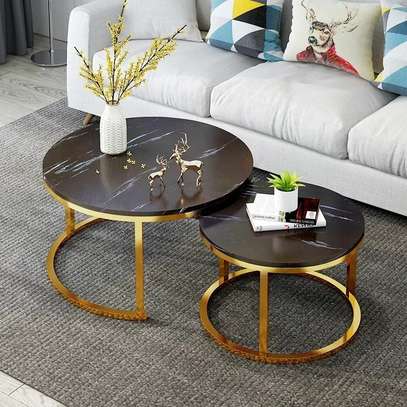 Coffee Table: Nordic Tempered Glass Round Coffee Table image 3