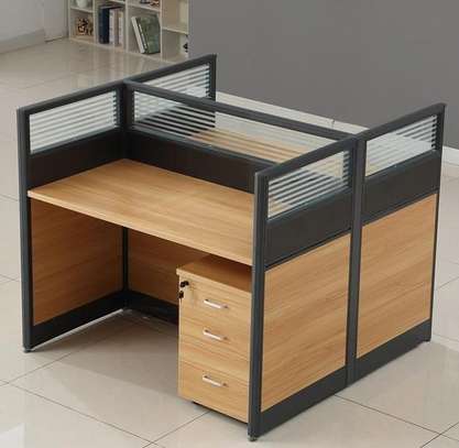 Simple Design 2-Person Wooden Partition Office Table image 6