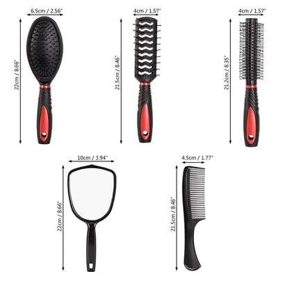 6pcs/set professional hair brushes with stand image 3