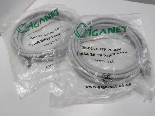 Giganet Patch Cable RJ45 S/FTP Cat6a 3m Grey ethernet cable image 2