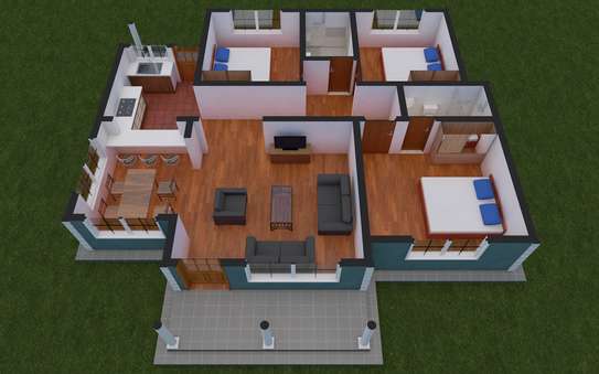 A standard Three Bedroom house plan image 4