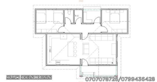 Simple 2 bedroom house plan image 2