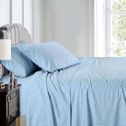 6x6 Blue Stripped Bedsheet Set  (2 sheets & 2 Pillowcases image 3
