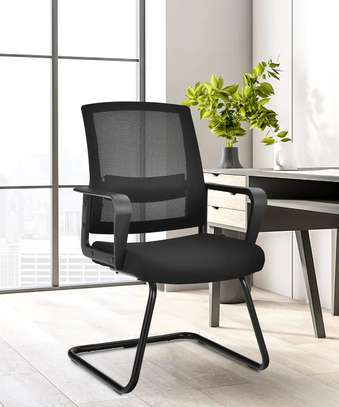 Office Chair: Modern Cantilever Mesh Guest Chair image 3