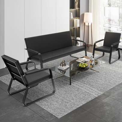 Office Sofa: 5 Seater Office Sofa, Premium Leather Finish image 4