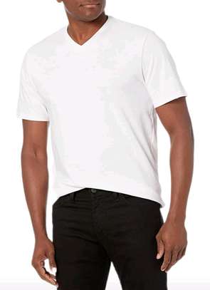 White V-Neck T-shirts image 2