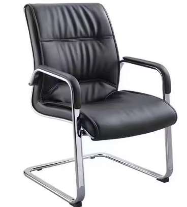 OFFICE CHAIR: Black  Heavy Leathered Office Chair image 6