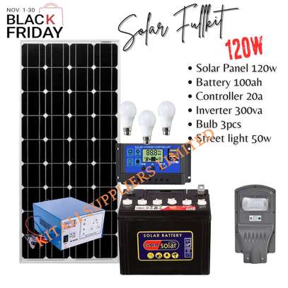 solar fullkit 120watts with wet chloride battery image 2