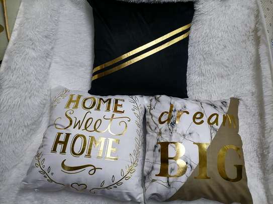 Gold throw pillow cases image 2