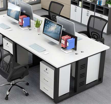 Office Desk: White Modular Two Seater Workstation image 6