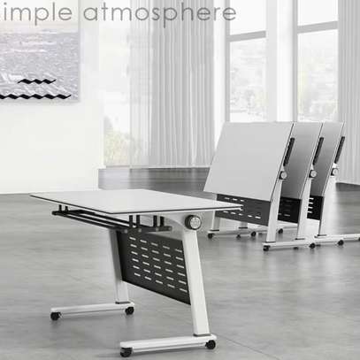 OFFICE TABLE: White Foldable Office Table image 4