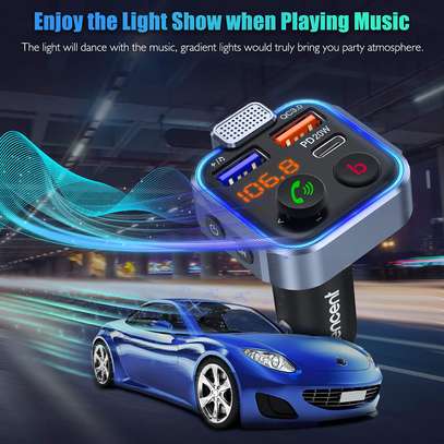 Car Bluetooth-compatible  FM Transmitter One Key Bass Mp3 image 1