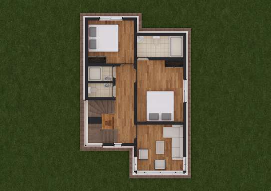 A nice Three Bedroom Maisonette Plan image 2