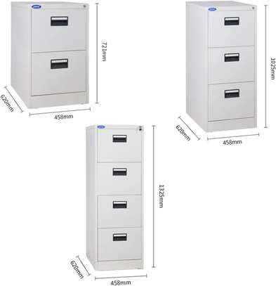Office Cabinet : 3-Drawer Metallic Filing Cabinet image 3