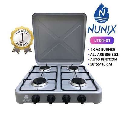 Nunix 4 Burner Table Top Gas Cooker Stove - Metallic Grey image 1
