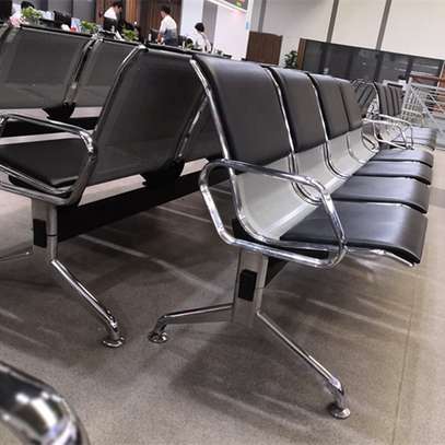 Office Bench: 3 Seater Black Office Bench In Magena image 6