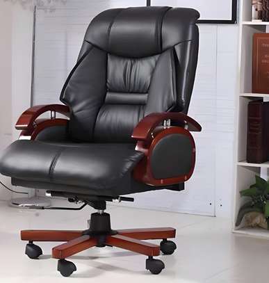 Office Chair: Black Director's Premium Reclining Chair image 2