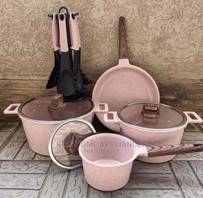 Pink Ceramic Cookware Set image 1
