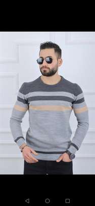 Causal knitted men's sweater image 1