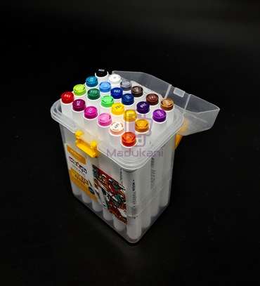 24 Colors Double Tipped Art Markers in Carrying Case image 3