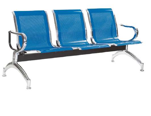 OFFICE BENCH: Blue 3 Seater Office Bench image 3