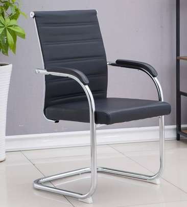 Office Chair : Black Chrome Leather Office Chair image 5