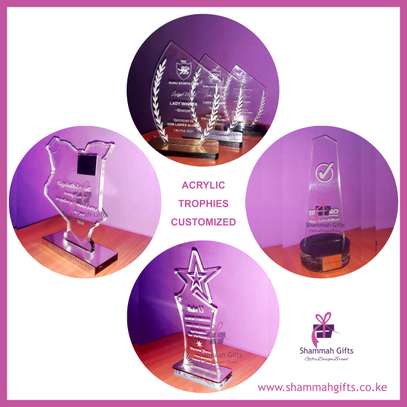 We do make Acrylic trophies customized to your shape and size @ reasonable prices. image 1