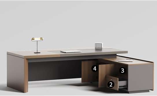 L-Shaped Computer Desk; 2M with Storage Shelves & Drawers image 4