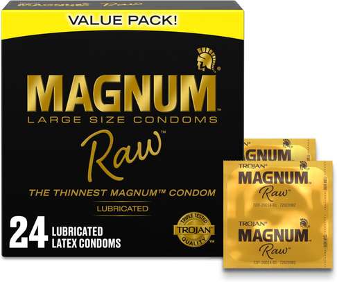 Trojan Magnum Raw Large Size Condoms - 24 Count image 1