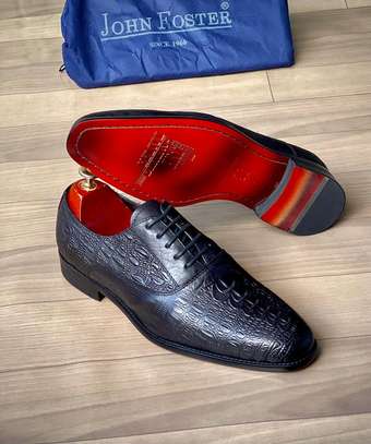 Premium Leather Shoes Black Quality Men John Foster Lace Up image 1