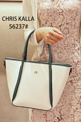 Chris Kalla Leather Handbag Set Deep Red with Wallet image 2