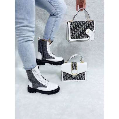 Dior Punk White/Black Martin Boots Women Chunky Shoes image 2