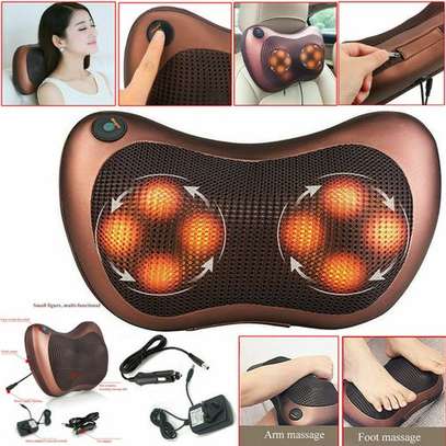 Lumbar Neck Back Massage Pillow Massager Kneading Cushion Heat Car Home image 1