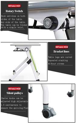 Folding Table: Pull-out Desk With Privacy Flaps, White image 4