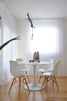 White 4 Seater Eames White Dining Set image 3