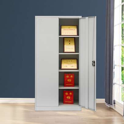 Office Cabinet : Grey Lockable Two-Door Steel Filing Cabinet image 7