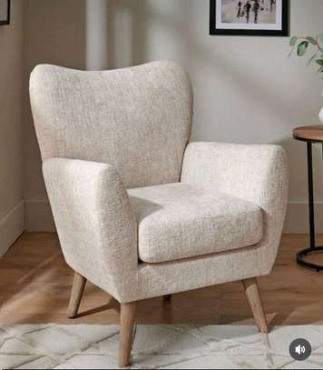 Set of 2 Armchairs with Cushions and Wooden Legs image 5